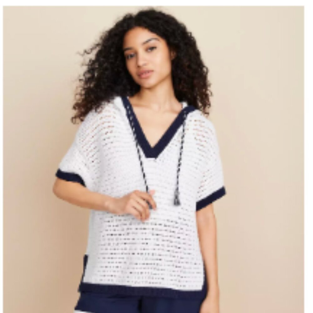 Lou & Grey open knit hooded sweater